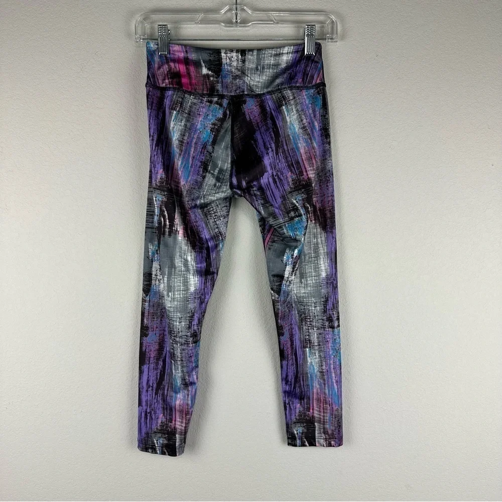 Beyond Yoga Purple Pink Silver Lux Foxing Cropped Athletic Leggings Size Small